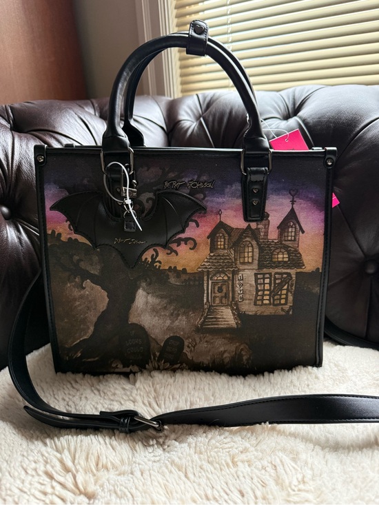 Betsey Johnson Handbags - Betsey Johnson NWT Black Haunted House Satchel Bag Halloween